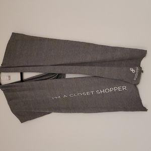 POSHMARK gray scarf 'I'm a closet shopper' and logo HTF EUC. Posh Swag